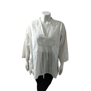Quizz‎ Woman Vintage Women's Size 20 Lace Embroidered Cotton Boho Top Resortwear